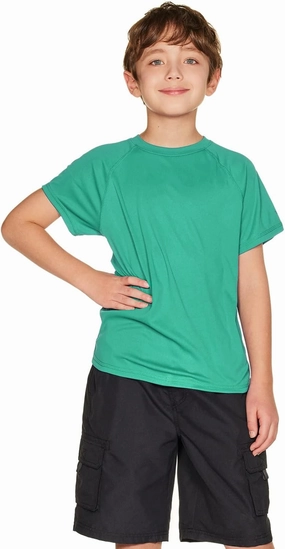 TSLA Youth Kids UPF 50  Short Sleeve, Aqua Water Swimsuit Top, UV/SPF Surf Swim Shirt