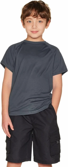 TSLA Youth Kids UPF 50  Short Sleeve, Aqua Water Swimsuit Top, UV/SPF Surf Swim Shirt