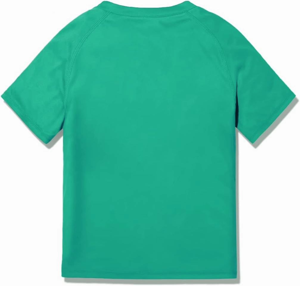 TSLA Youth Kids UPF 50  Short Sleeve, Aqua Water Swimsuit Top, UV/SPF Surf Swim Shirt