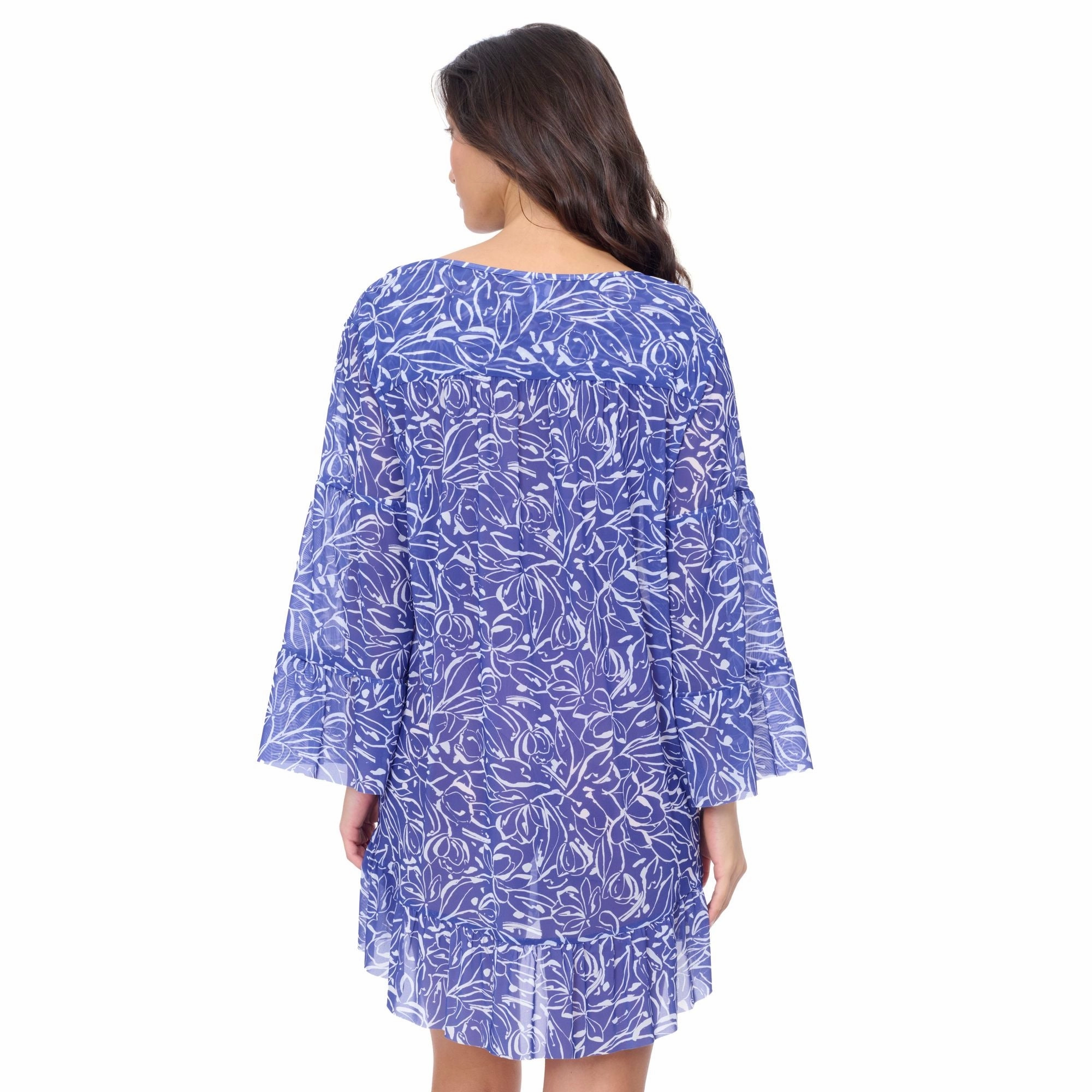Tulip Mesh Tunic With Flounce Coverup