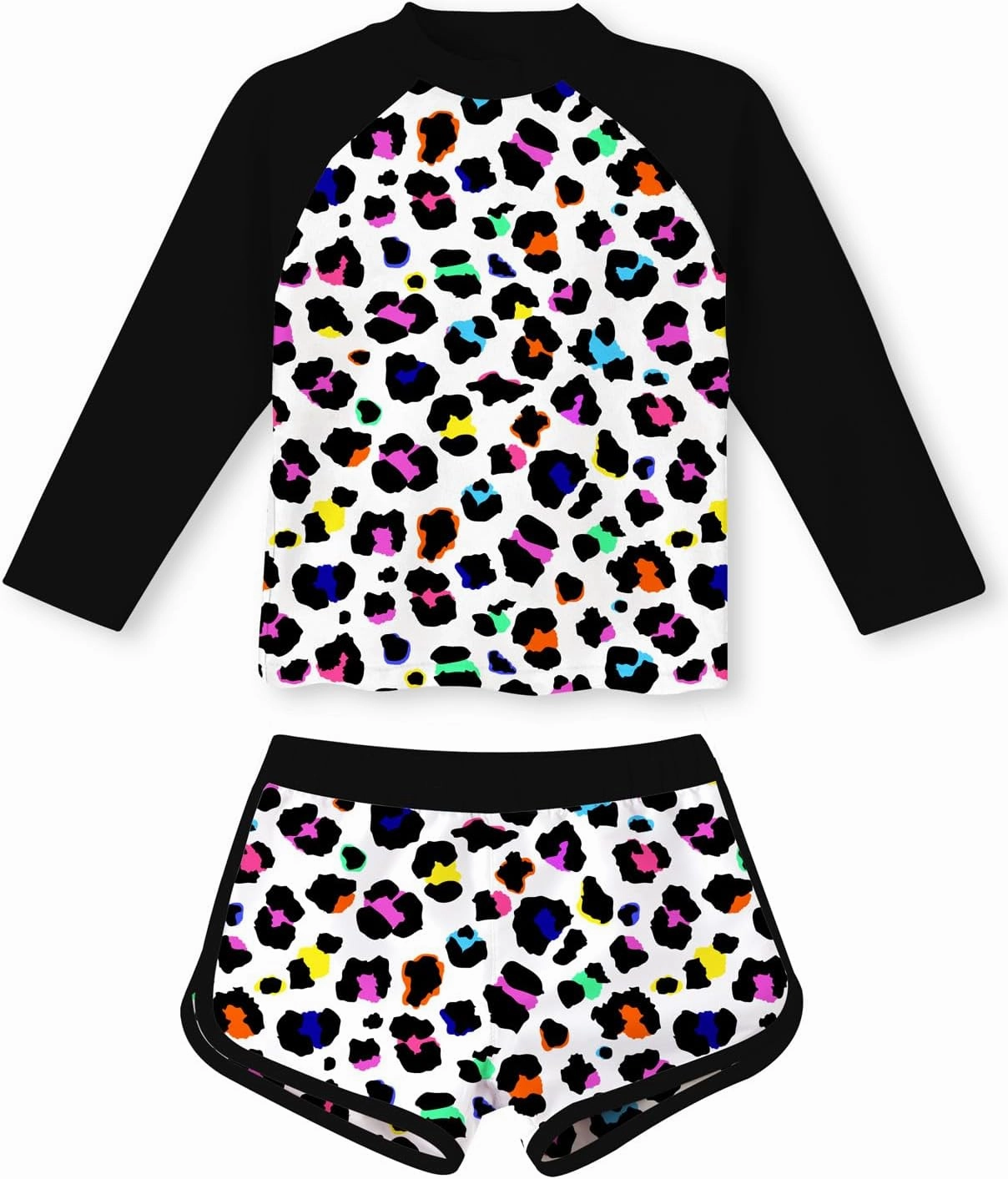TUONROAD Girls 2 Pieces Rash Guard Swimsuit Long Sleeve Tankini for 4-10 Years
