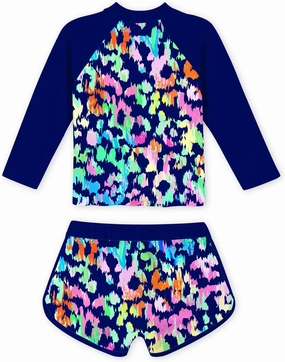 TUONROAD Girls 2 Pieces Rash Guard Swimsuit Long Sleeve Tankini for 4-10 Years