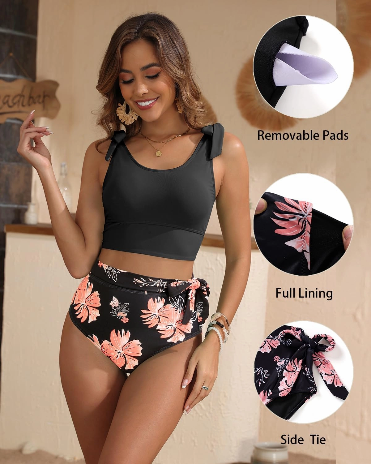 Two Piece High Waisted Swimsuits - Women Tummy Control Bikini Modest Bathing Suit 2PC 2025