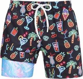 uideazone Mens Swim Trunks with Compression Liner Swimming Shorts 7 Inch Inseam Waterproof Quick Dry Beach Sport Shorts M-XXL