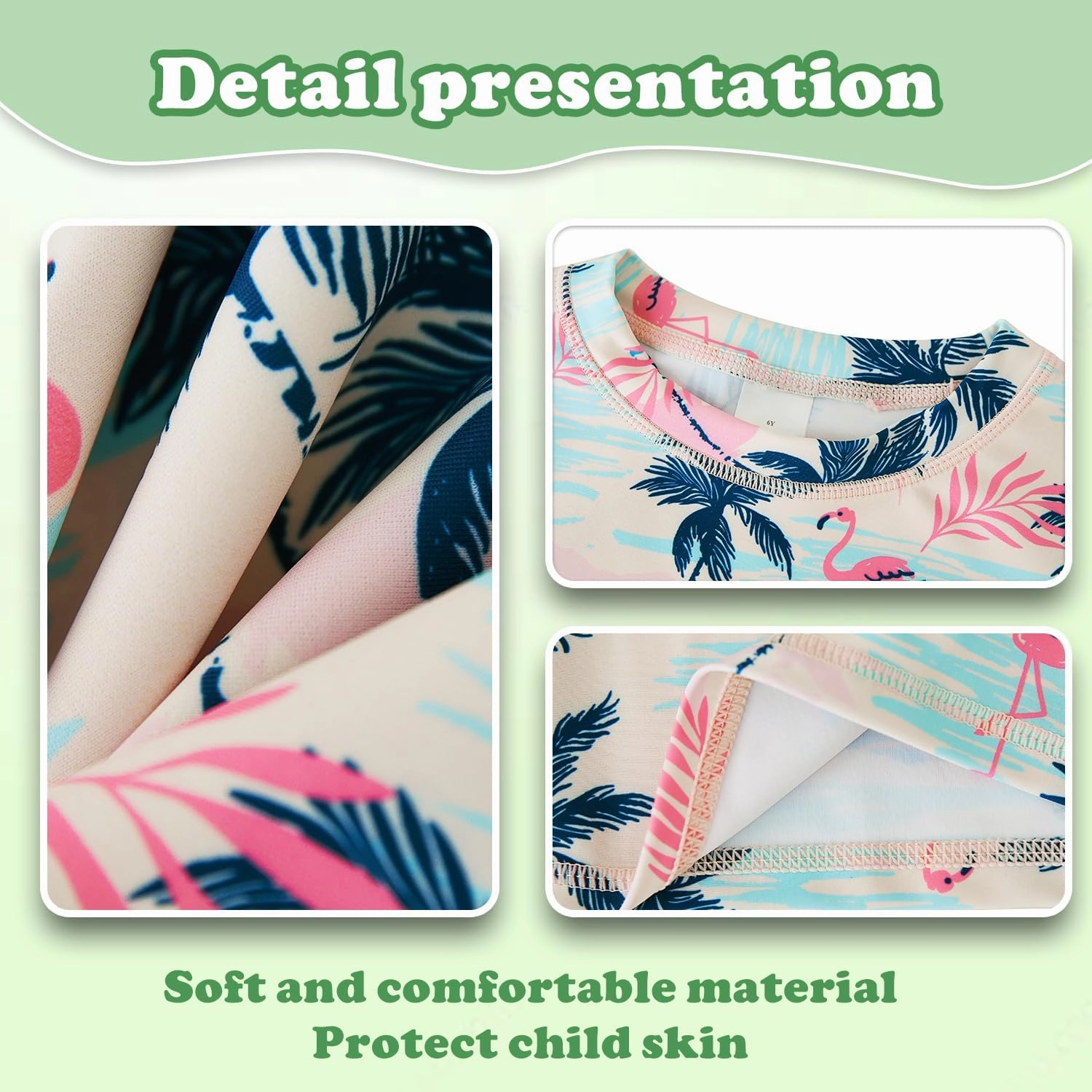 UMELOK Toddler and Little Girls Rash Guard Sets with Bikini Bottoms Swimwear