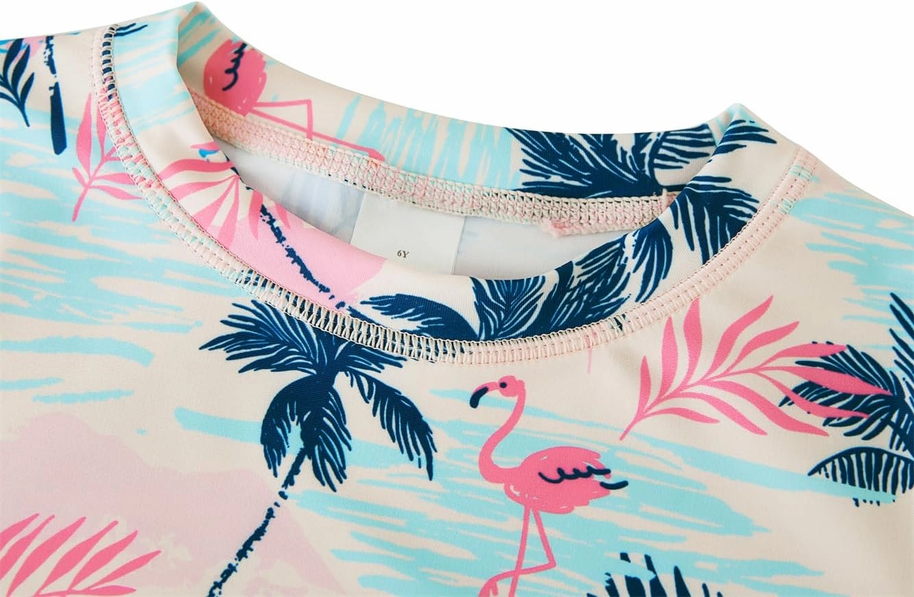 UMELOK Toddler and Little Girls Rash Guard Sets with Bikini Bottoms Swimwear