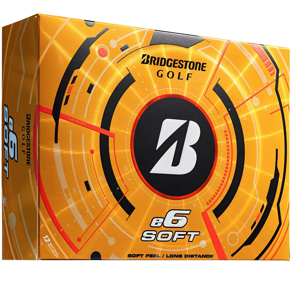 Bridgestone e6 Golf Balls - White - 12 Pack, Golf accessories for beginners, Golf simulator for home