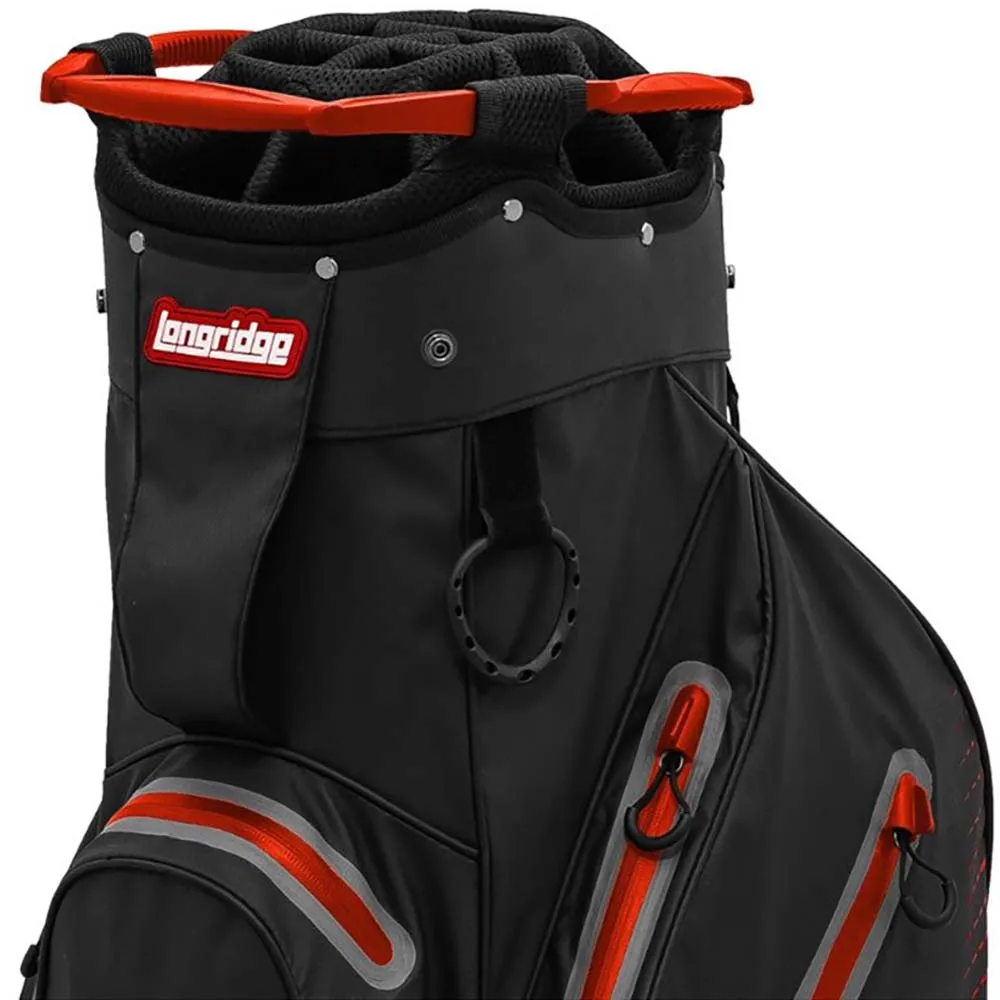 Longridge Elements Waterproof Cart Bag - Black/Red, Personalized golf tees