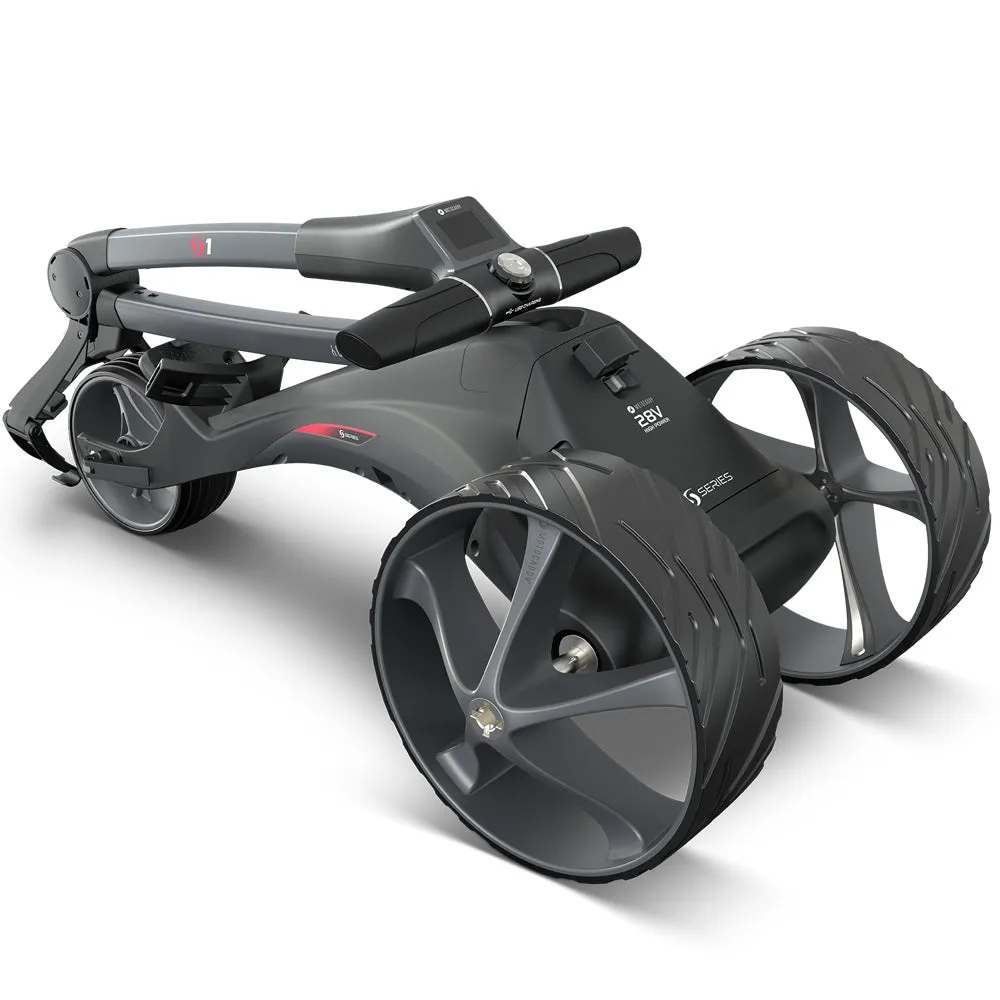 Motocaddy S1 Electric Golf Trolley - Graphite - 2025, Golf accessories for women, Golf stand bag, Golf training aid