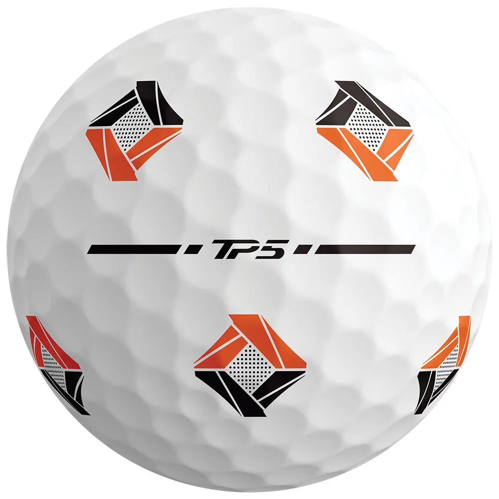 TaylorMade TP5 Pix 3.0 Golf Balls - White - 12 Pack, Golf gift for men, Golf swing trainer, Golf rangefinder