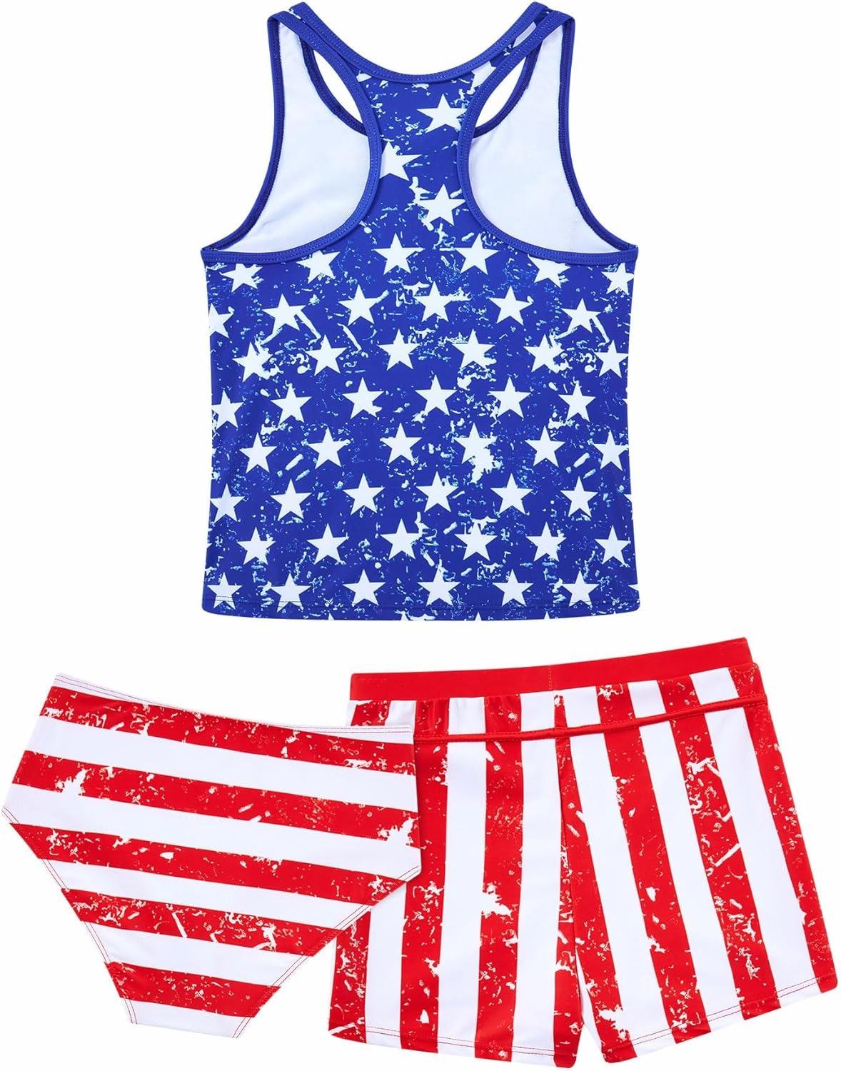 UNICOMIDEA Girls Swimsuits 3 Pieces Tankini Bathing Suit Kids Beach Zipper Bikini Swimwear with Shorts for 7-12 Years