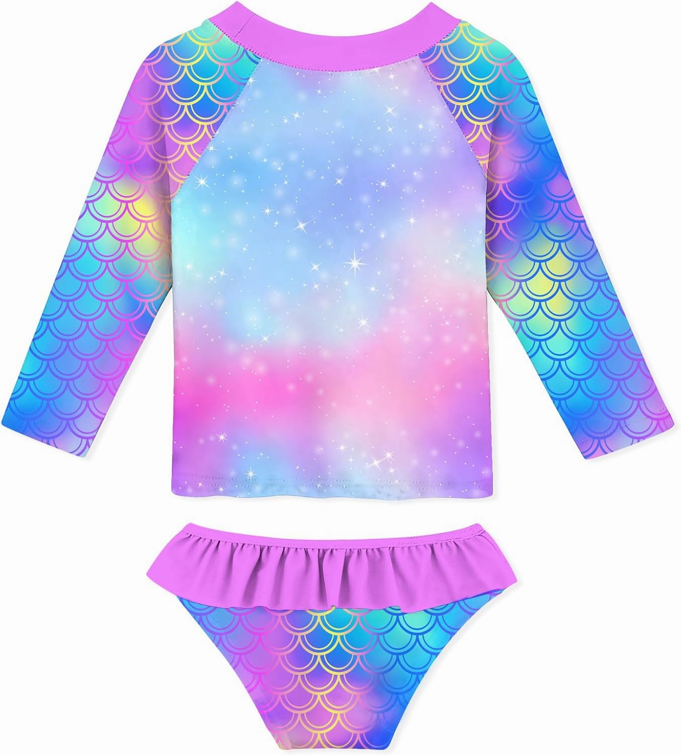UNIFACO Toddler Girls Swimsuit Rashguard Set Summer Beach Breathable Tankini with UPF 50  Sun Protection 2-8T