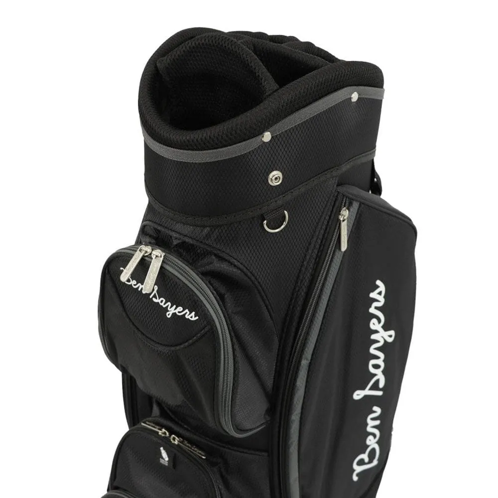 Ben Sayers M8 13-Piece Cart Bag Package Set - Black/Grey - Steel, TaylorMade golf clubs, Waterproof golf jacket, Shot tracking golf sensor
