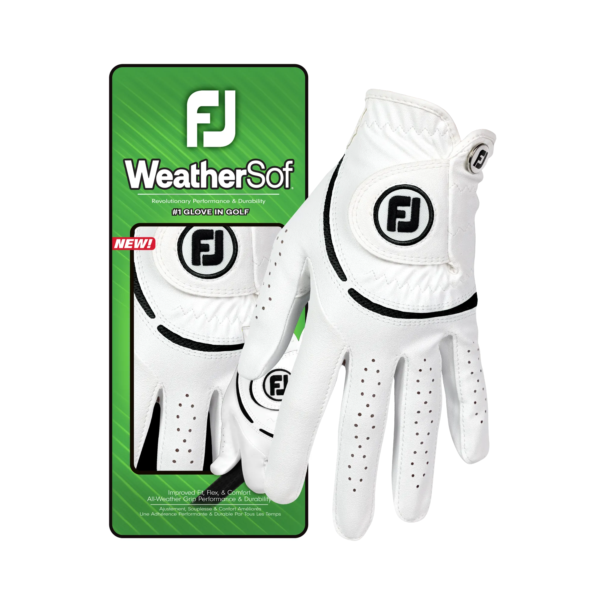 FootJoy WeatherSof Ladies Golf Glove - White/Black, Golf hybrid club