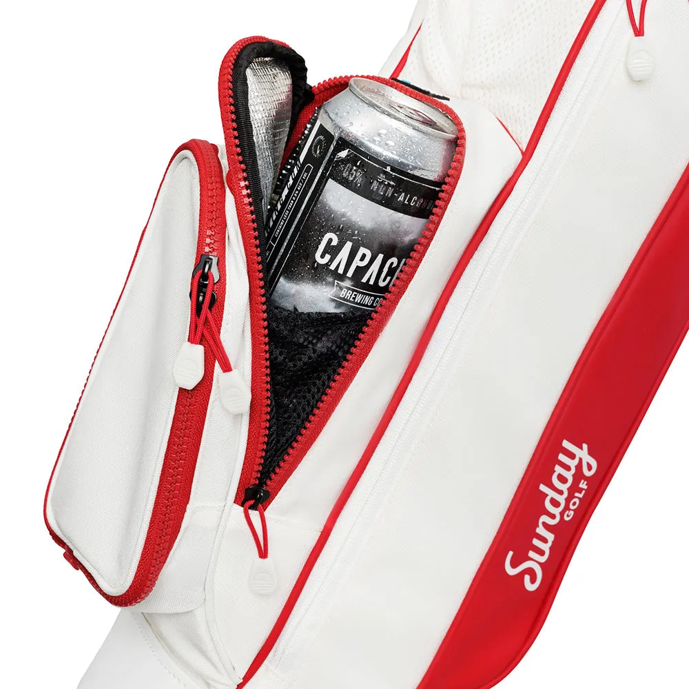 Sunday Golf Loma Pencil Stand Bag - Red/Off White, Golf alignment sticks