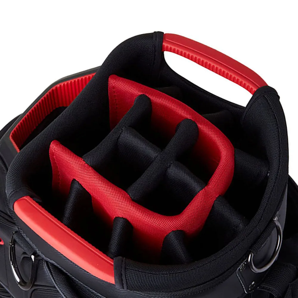 TaylorMade Deluxe Cart Bag - Black/Red, Golf shaft puller tool, MOI golf club technology, Golf shaft flex chart