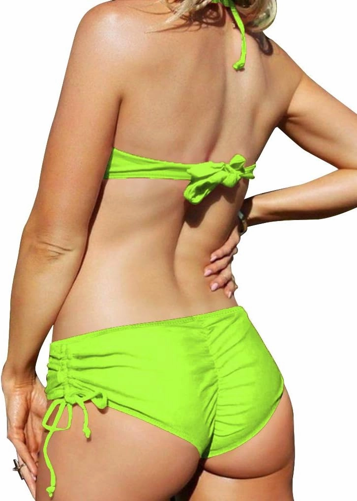 Upopby Women's Sexy Boyshort Bikini Bottom Side Tie Cheeky Swimsuit Bottoms Ruched Tankini Swim Shorts