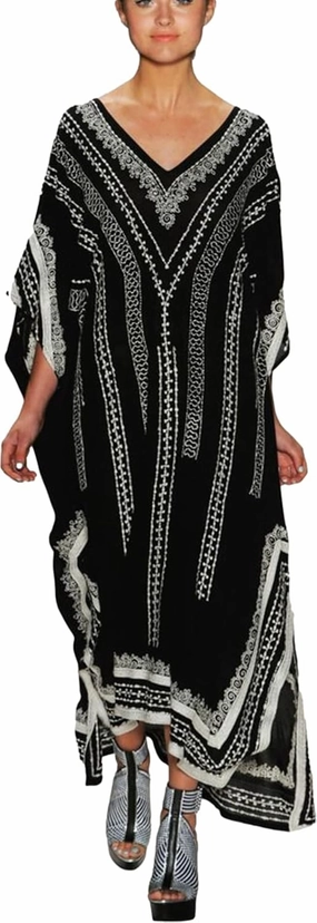 Venasha Womens Caftan Floral Print Kaftan Dress Short Sleeve Swimsuit Cover up Loungewear for Summer