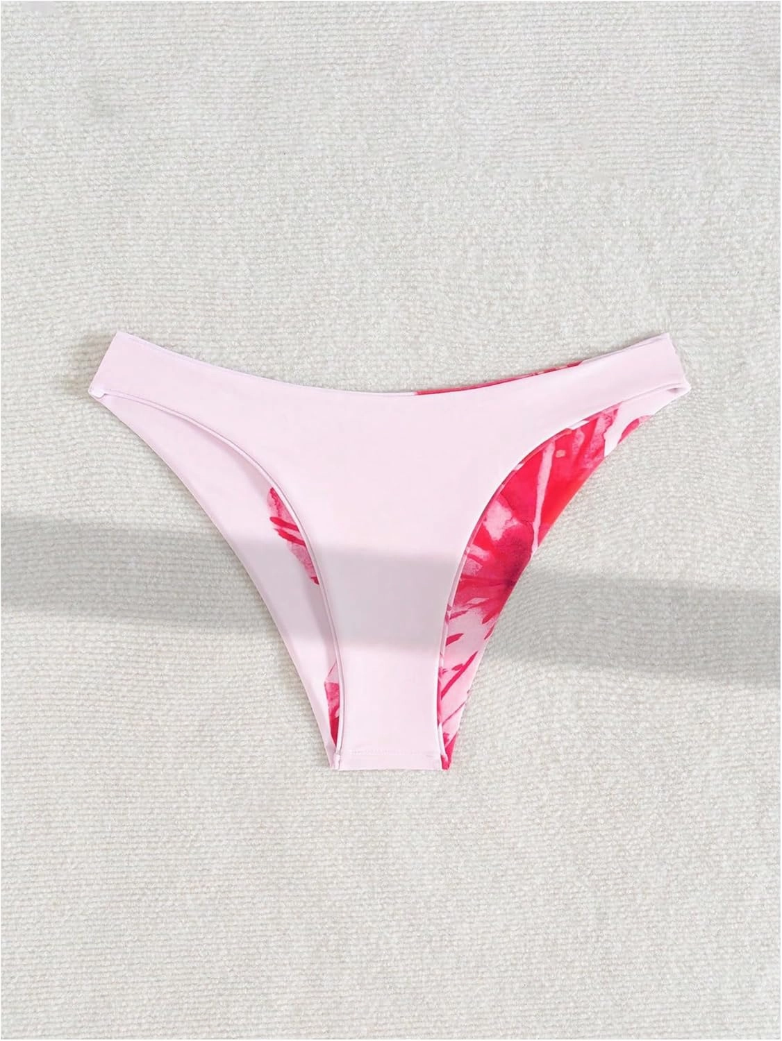 Verdusa Women's Colorblock Floral Bikini Bottoms Low Waist Beach Swim Briefs Panty