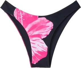 Verdusa Women's Colorblock Floral Bikini Bottoms Low Waist Beach Swim Briefs Panty
