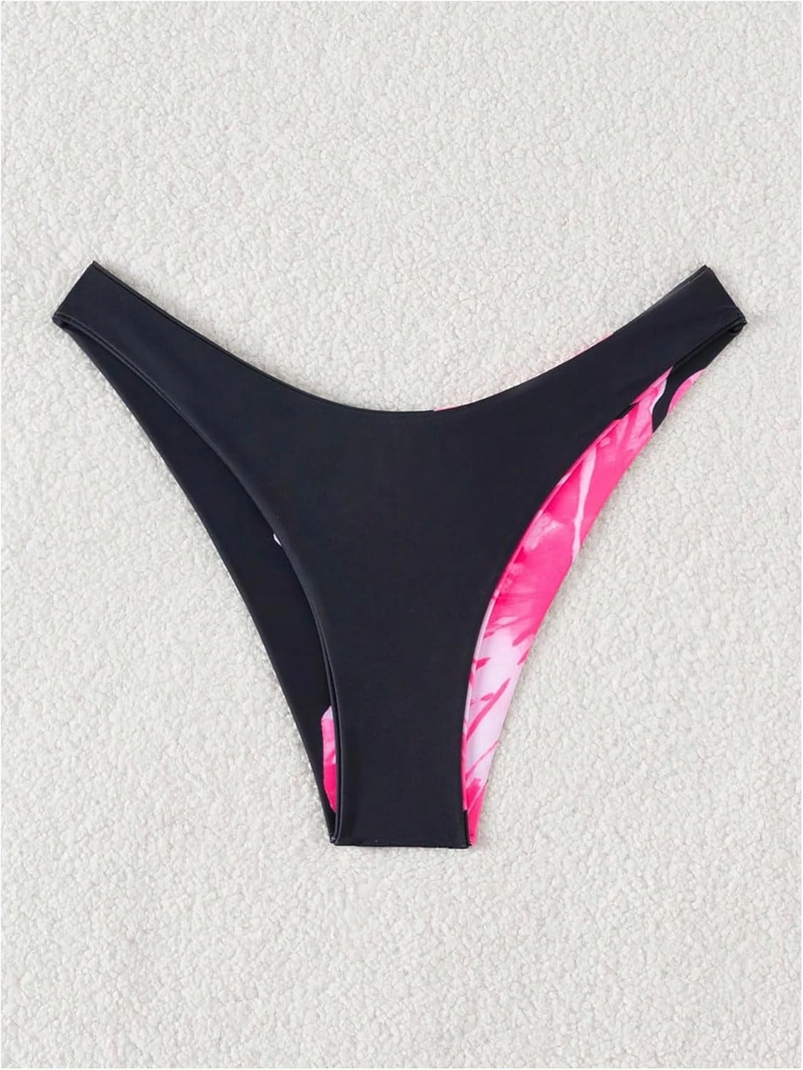 Verdusa Women's Colorblock Floral Bikini Bottoms Low Waist Beach Swim Briefs Panty