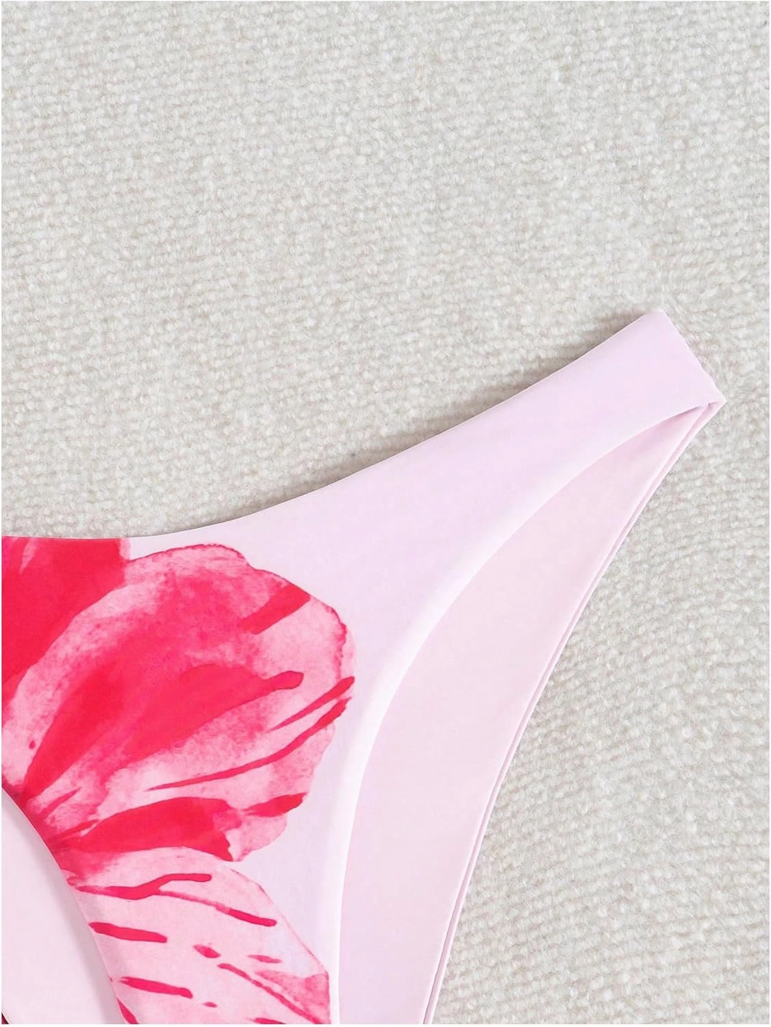 Verdusa Women's Colorblock Floral Bikini Bottoms Low Waist Beach Swim Briefs Panty