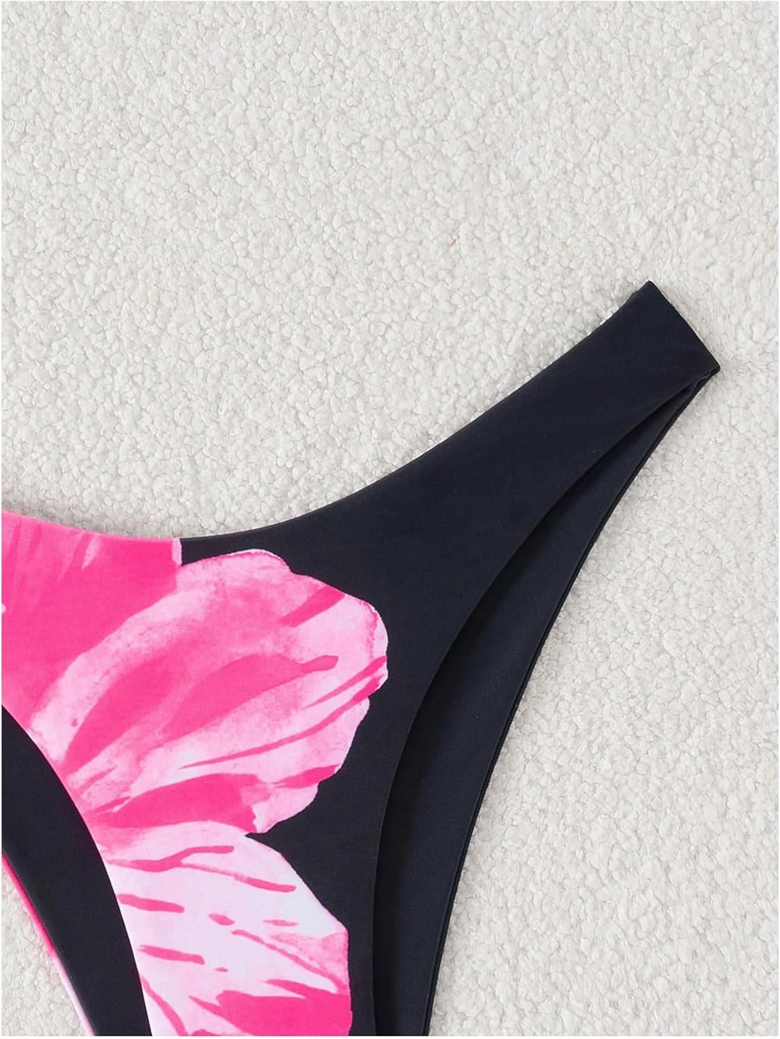 Verdusa Women's Colorblock Floral Bikini Bottoms Low Waist Beach Swim Briefs Panty