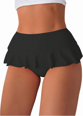 Verdusa Women's Ruffled Bikini Bottoms High Waist Beachwear Swim Briefs