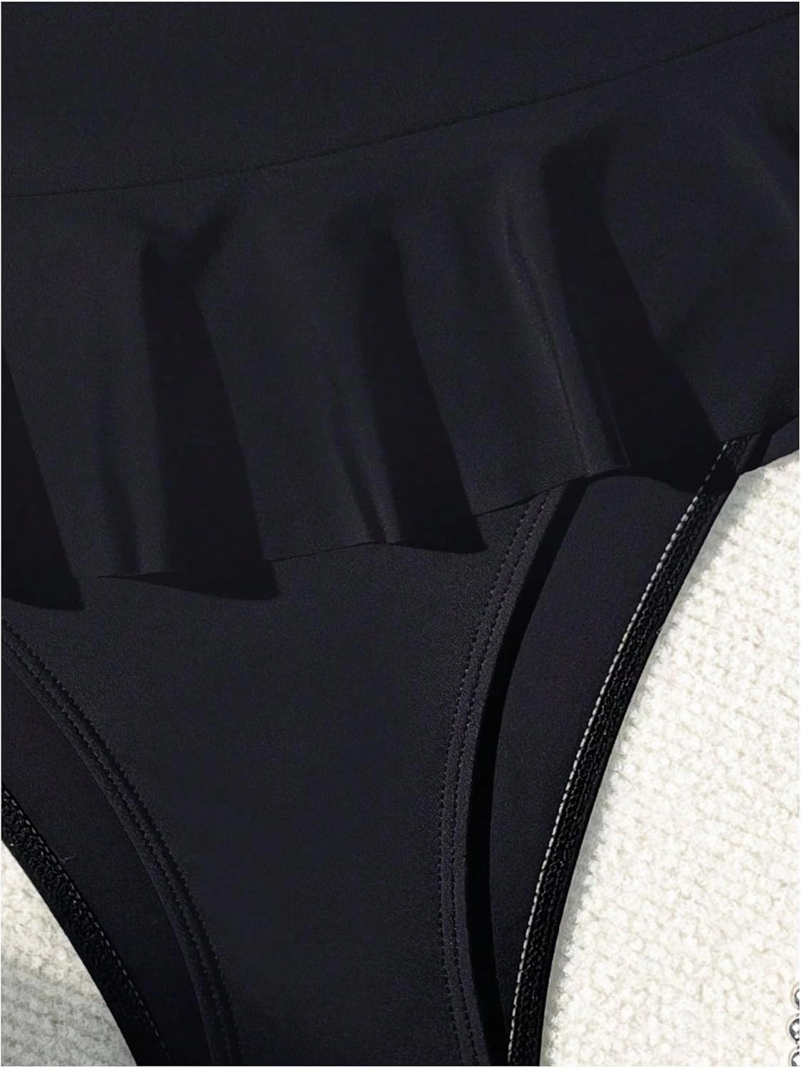 Verdusa Women's Ruffled Bikini Bottoms High Waist Beachwear Swim Briefs