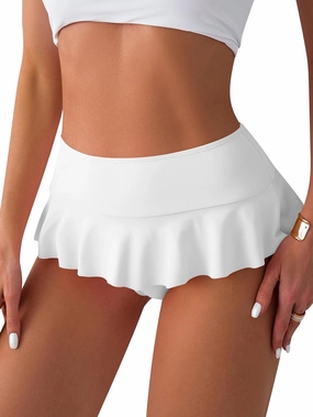 Verdusa Women's Ruffled Bikini Bottoms High Waist Beachwear Swim Briefs