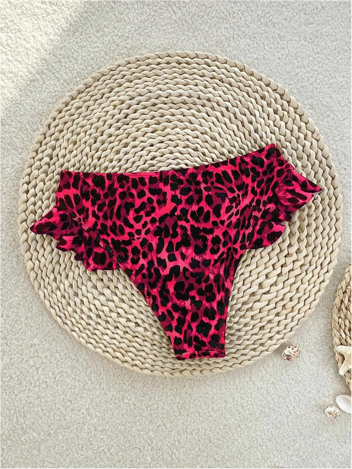 Verdusa Women's Ruffled Bikini Bottoms High Waist Beachwear Swim Briefs