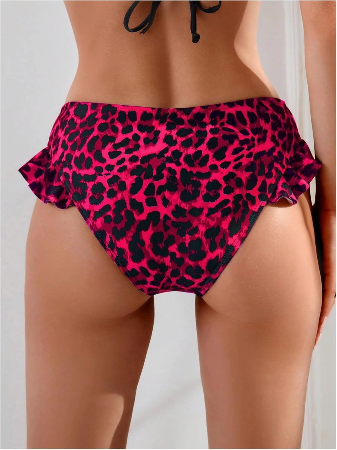 Verdusa Women's Ruffled Bikini Bottoms High Waist Beachwear Swim Briefs