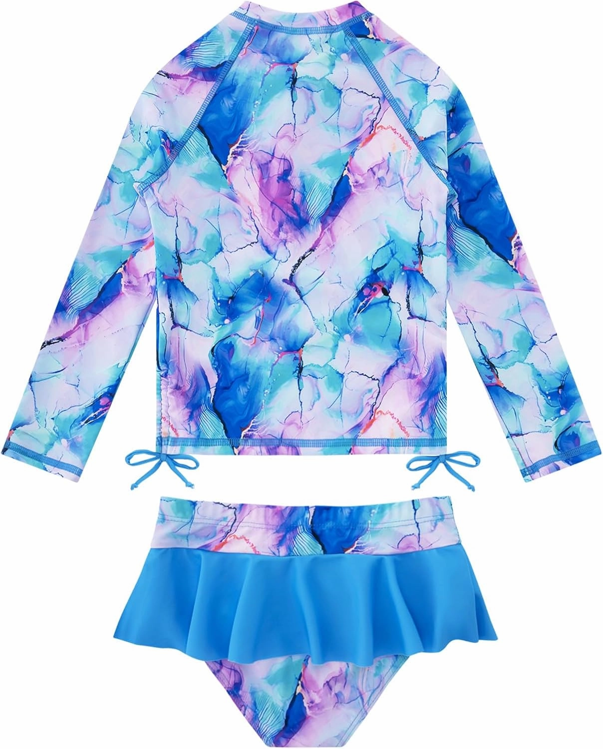 Vieille Toddler Girls Swimsuit 2 Piece Rash Guard Sets Long Sleeve Bathing Suit with UPF 50  Sun Protection 2-6 Years