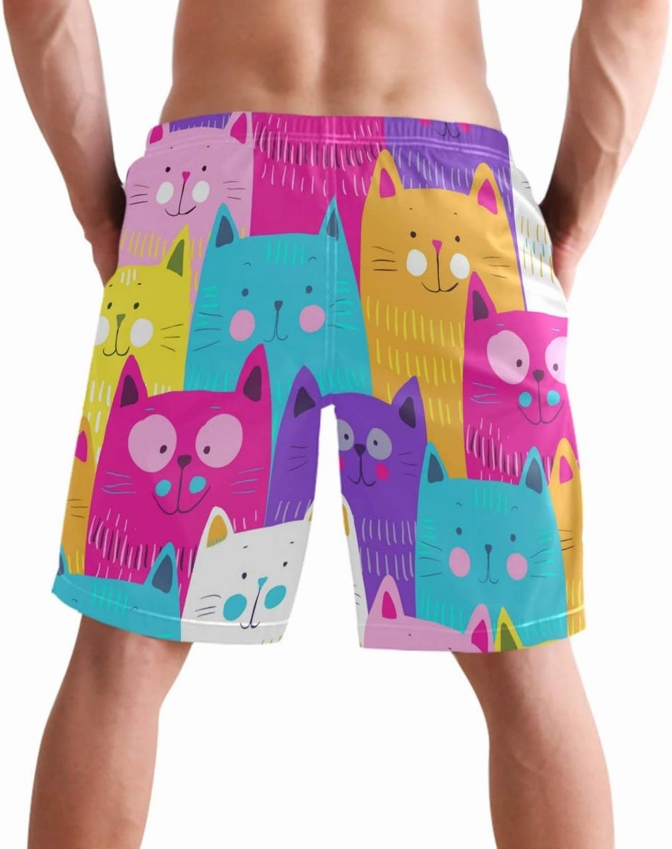 visesunny Men's Novelty Beach Shorts Quick Dry Swimwear Sports Running Swim Board Shorts Bathing Suits
