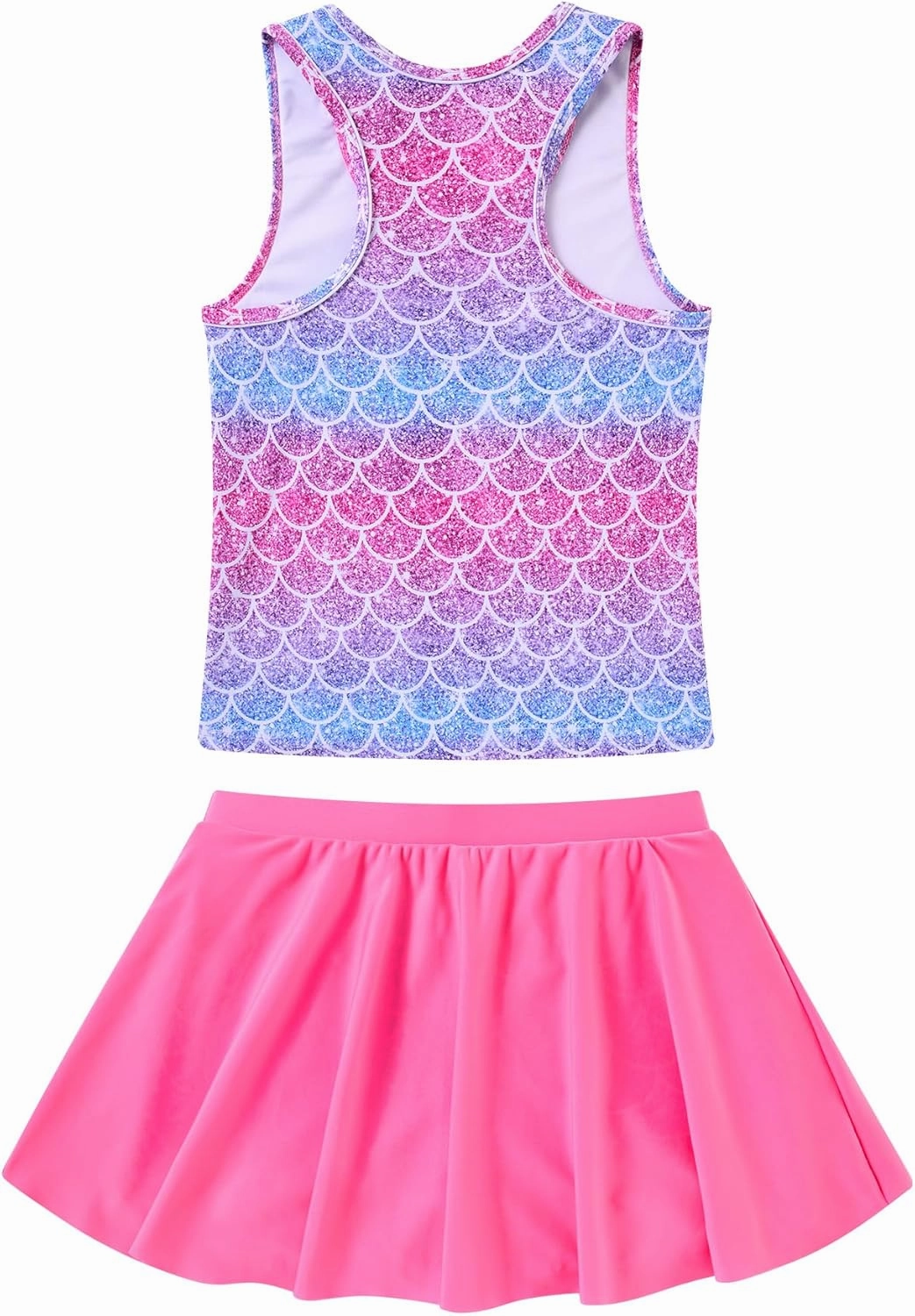 Vogseek 7-12T Girls 2-Piece Bathing Suit Sleeveless Swimsuit Tankini Sets with Shorts Skirt Swimwear