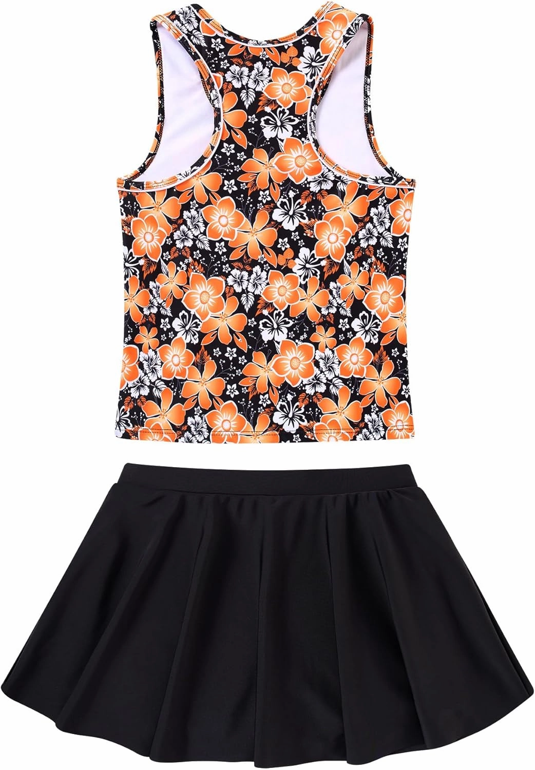 Vogseek 7-12T Girls 2-Piece Bathing Suit Sleeveless Swimsuit Tankini Sets with Shorts Skirt Swimwear