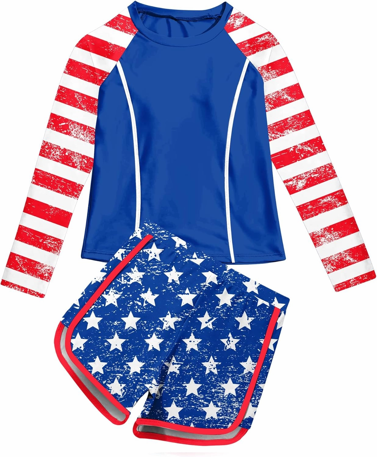 Vogseek Girls Rash Guard Swimsuits 2 Piece Bathing Suit UPF 50  Summer Swimwear Size 7-12T