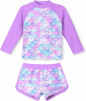 Vogseek Girls Rash Guard Two Pieces Swimsuit Long Sleeve Bathing Suit for 3-10 Years