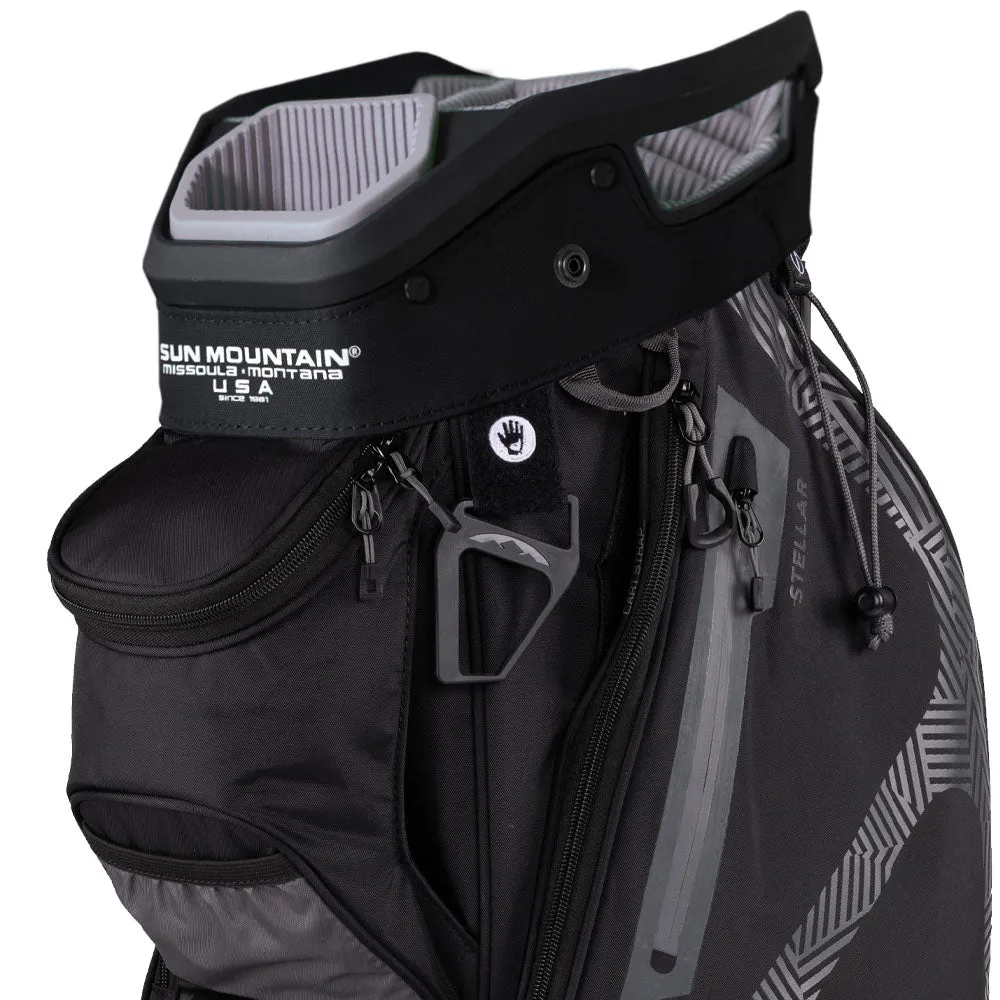 Sun Mountain Stellar Cart Bag - Black/Gunmetal/Cadet, Yellow golf balls