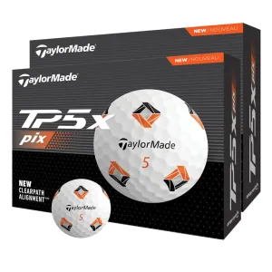 Weekly Favorite TaylorMade TP5x Pix 3.0 Golf Balls - White - Double Dozen Just for You, Yellow golf balls, Golf balls for distance