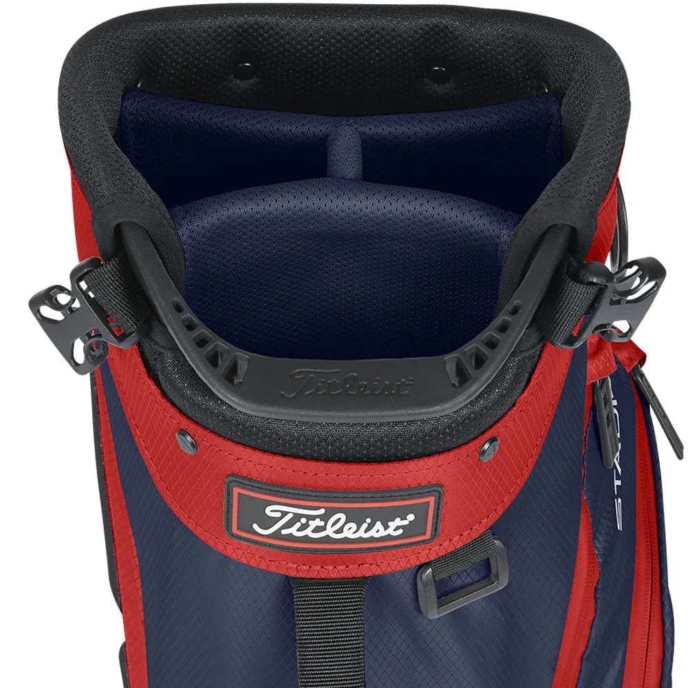 Titleist Players 4 StaDry Waterproof Stand Bag - Navy/White/Red, Smart golf balls, Best golf gifts 2024, Breathable golf pants