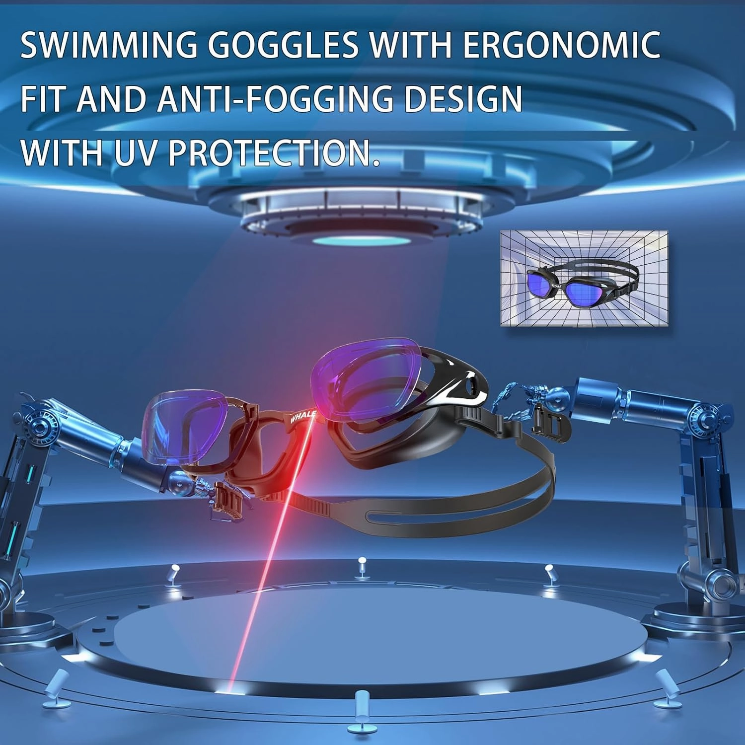 Whale Swimming Goggles Polarized Swim Goggles UV400 Anti-fog Suitable for Adults and Teenagers