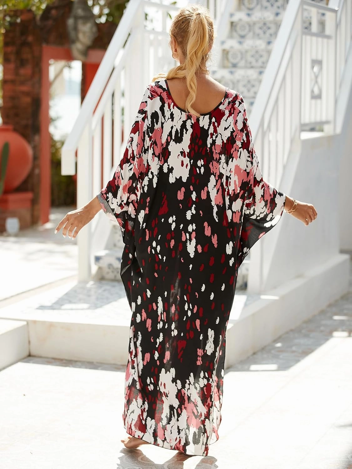 Women Animal Print Kaftan Dresses Plus Size Swimsuit Coverup 2025 Summer Bathing Suit Caftan Loungewear Beach Dress