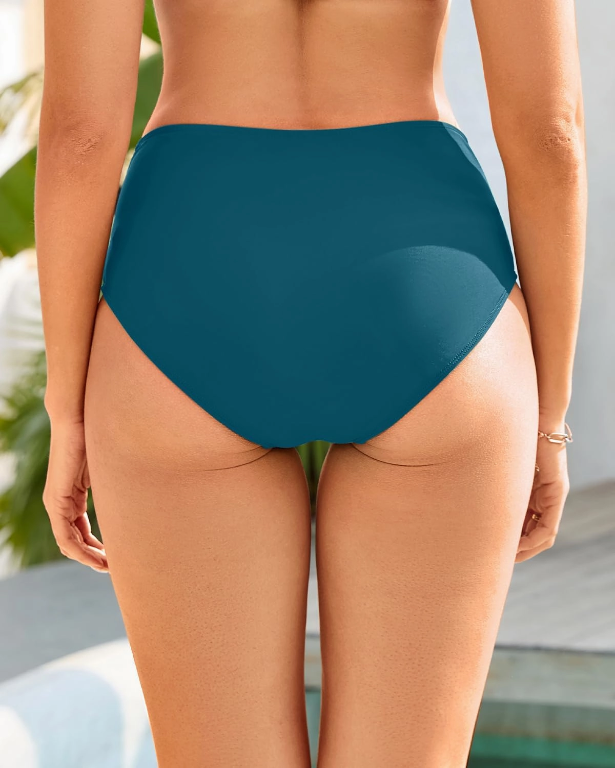 Women High Waist Bikini Bottom - V Cut Bathing Suit Bottoms Full Coverage Twist Front Swimsuit Bottom Swimwear 2025