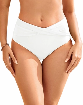 Women High Waist Bikini Bottom - V Cut Bathing Suit Bottoms Full Coverage Twist Front Swimsuit Bottom Swimwear 2025