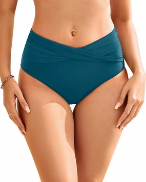 Women High Waist Bikini Bottom - V Cut Bathing Suit Bottoms Full Coverage Twist Front Swimsuit Bottom Swimwear 2025