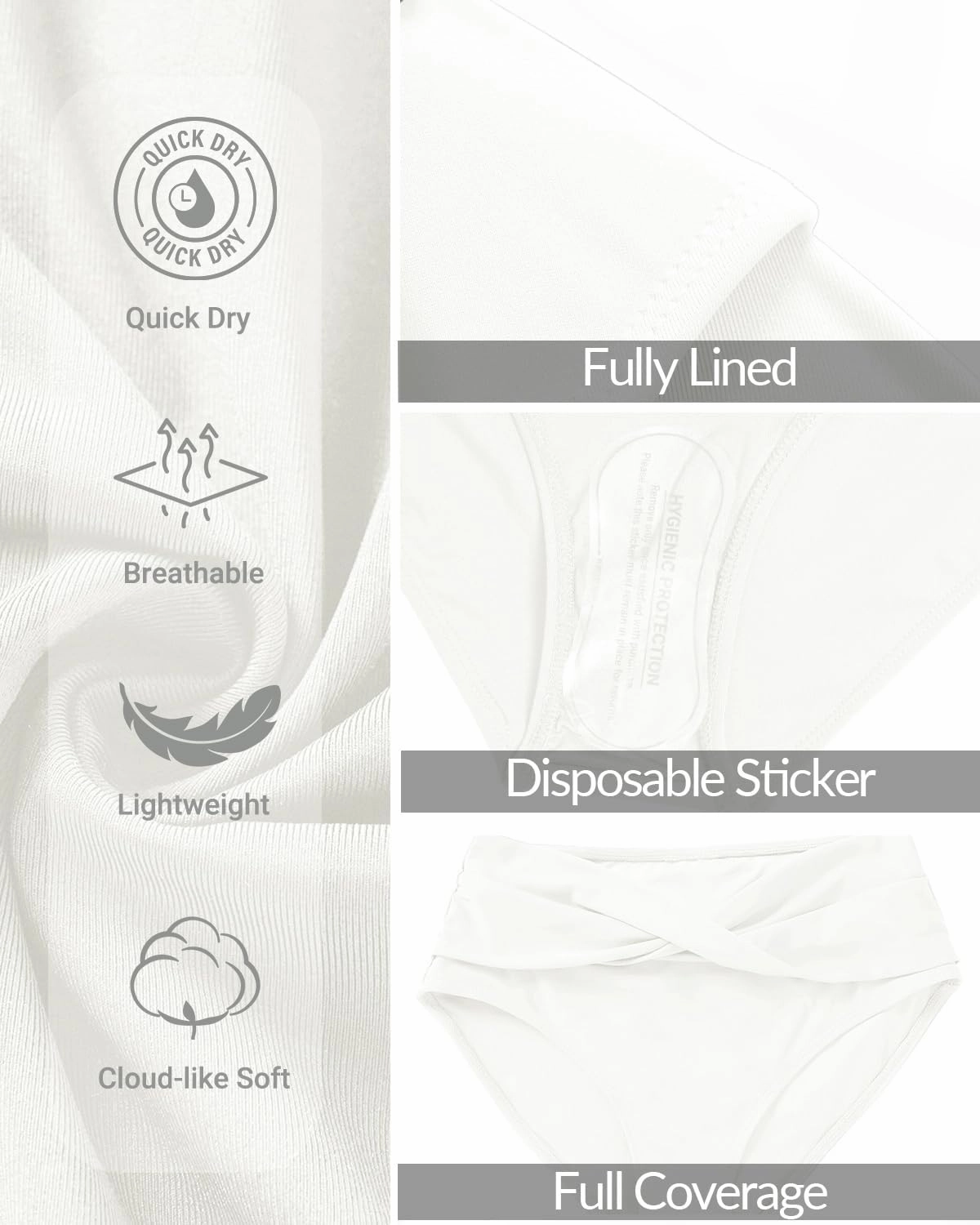 Women High Waist Bikini Bottom - V Cut Bathing Suit Bottoms Full Coverage Twist Front Swimsuit Bottom Swimwear 2025
