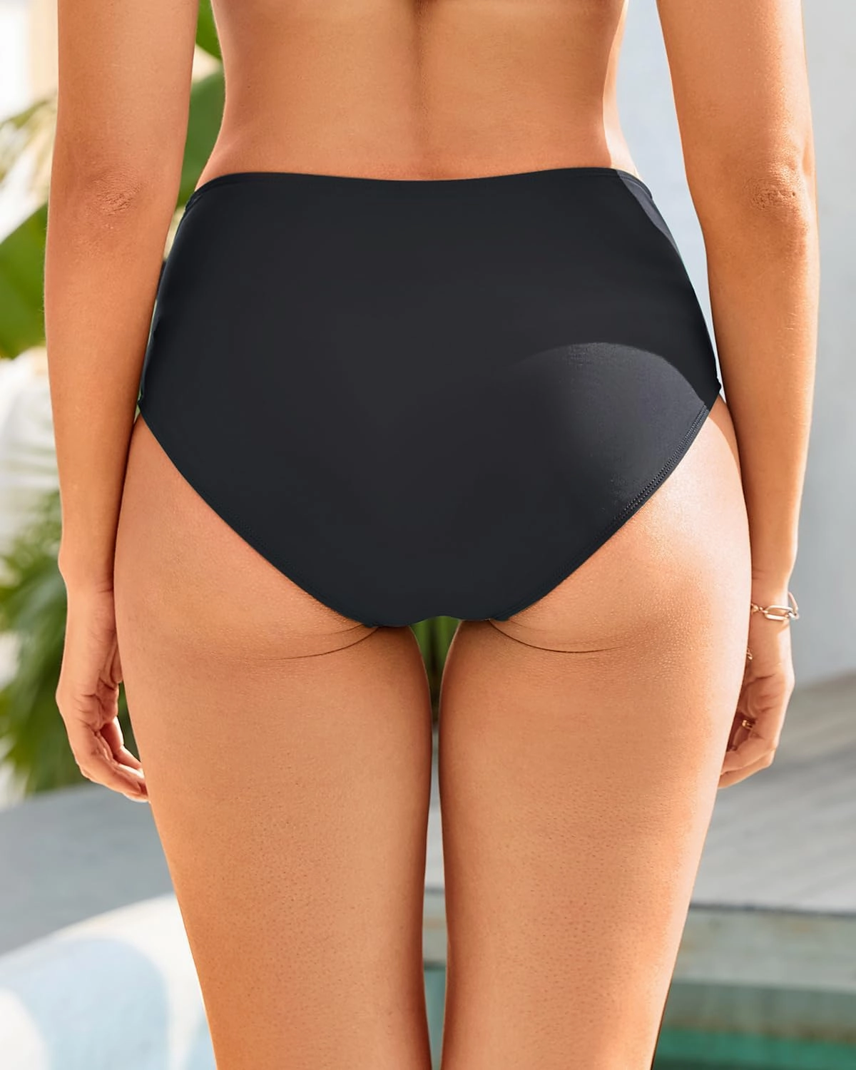Women High Waist Bikini Bottom - V Cut Bathing Suit Bottoms Full Coverage Twist Front Swimsuit Bottom Swimwear 2025