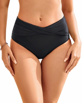 Women High Waist Bikini Bottom - V Cut Bathing Suit Bottoms Full Coverage Twist Front Swimsuit Bottom Swimwear 2025