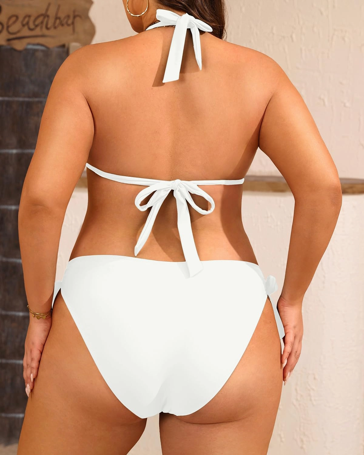 Women Plus Size Bikini Set - Two Piece Triangle Swimsuits Halter String Bathing Suit 2025 Tie Swimwear